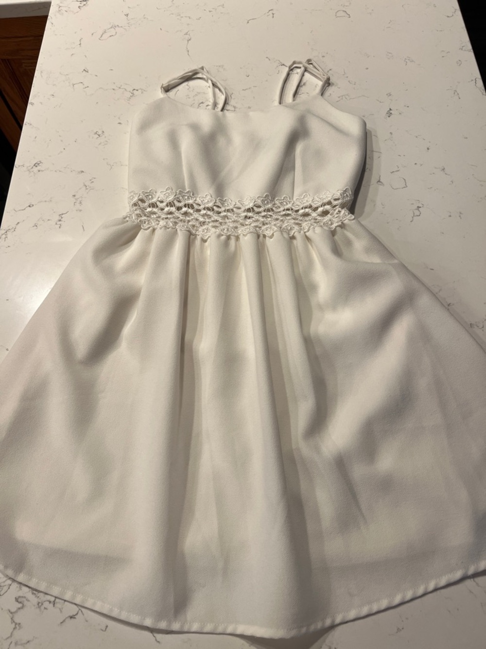 Forever 21 White Spaghetti-Strap Mini Dress with Smocked Waist